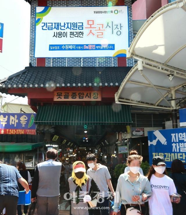 재난기본소득+지급이후+수원못골시장+