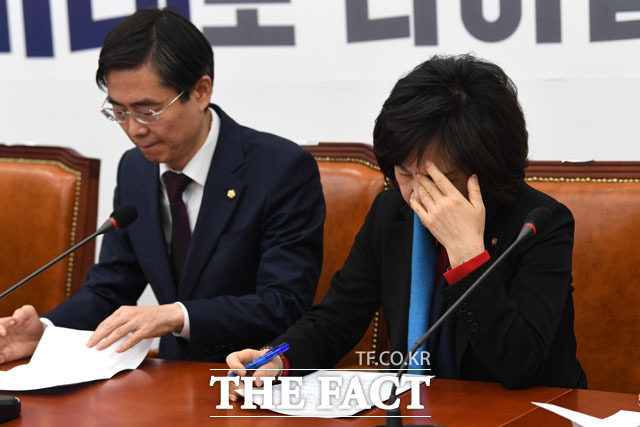 조경태 최고위원과 김순례 최고위원. /남윤호 기자