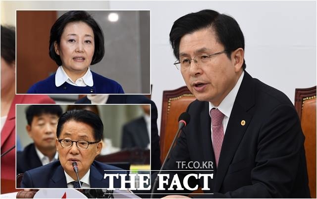 '박 남매' 박영선(왼쪽 상단) 중소벤처기업부 장관 후보자와 박지원(왼쪽 하단) 의원이 지난 2013년 법무부 장관이었던 황교안 자유한국당 대표가 김 학의 전 차관 성접대 의혹과 관련 김 전 차관 임명 전 해당 내용을 알고 있었다고 주장하면서 진실공방이 벌어지고 있다. /남윤호·이동률 기자