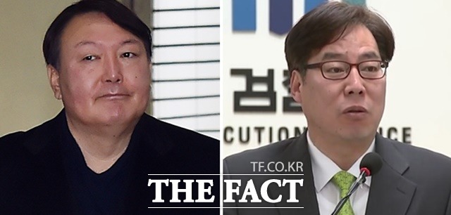 윤석열 서울중앙지검장(왼쪽)과 윤대진 법무부 검찰국장(오른쪽)은 박영수 특별검사팀에서 수사를 함께 진행한 바 있다. /더팩트 DB