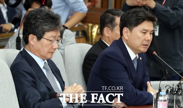 지난 4일 서울 여의도 국회에서 열린 바른미래당 의원총회에서 지상욱 의원이 발언하고 있다. /뉴시스