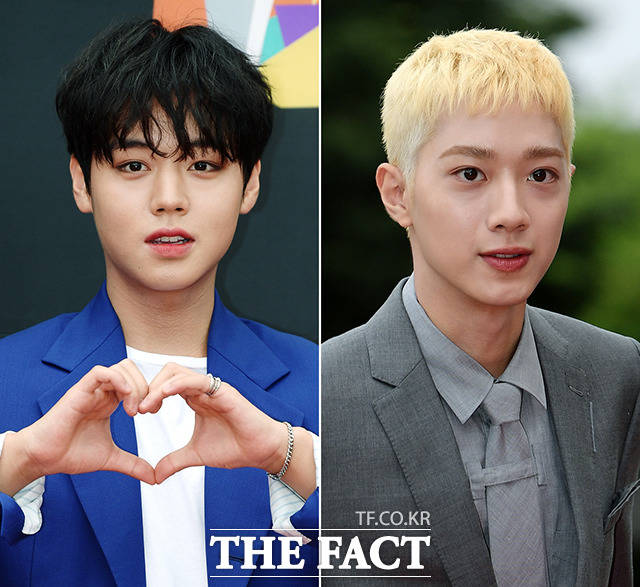 가수 박지훈(왼쪽)과 라이관린이 9일 오후 서울 송파구 올림픽공원 올림픽홀에서 열린 '2019 아시아 모델 어워즈'(2019 Asia Model Festival in Seoul)에 참석해 포토타임을 갖고 있다. /이선화 기자