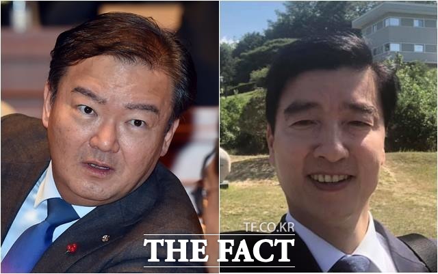 민경욱 자유한국당 대변인이 지난 9일 문재인 대통령의 해외순방에 대해 "천렵질"이라고 표현하자, 이해식 더불어민주당 대변인은 "토 나올 지경"이라고 반발했다. /더팩트DB·이해식 대변인 페이스북 갈무리