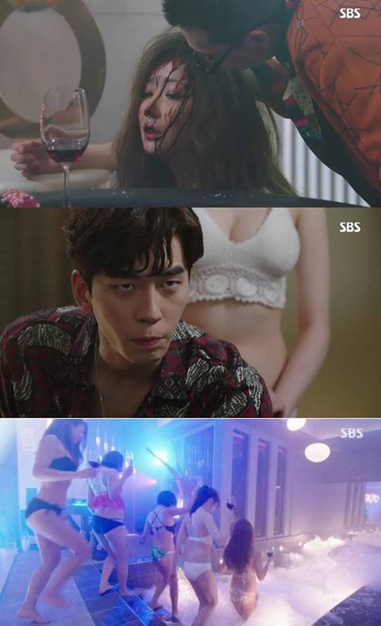 지난해 1월 지상파인 SBS에서 오후 10시대 방송된 드라마 '리턴'. 노출과 폭력 등 자극적인 장면으로 논란이 됐다. /SBS '리턴' 캡처