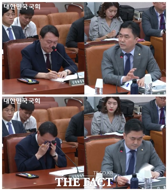 김종민 더불어민주당 의원은 8일 국회 인사청문회에서 질의시간을 빌어 "검사가 불법에 내몰리면 안된다"며 고 변창훈 검사 이야기를 꺼냈다. 윤석열 검찰총장 후보는 결국 눈물을 보였다. /국회영상회의록시스템