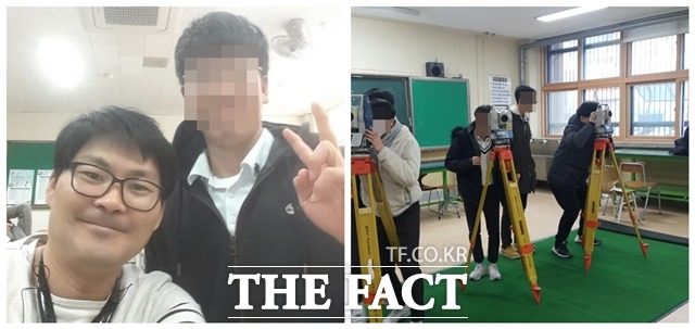 김경엽 의정부공업고등학교 교사(좌측)와 의정부공고의 실제 수업 모습. /김경엽 교사 제공