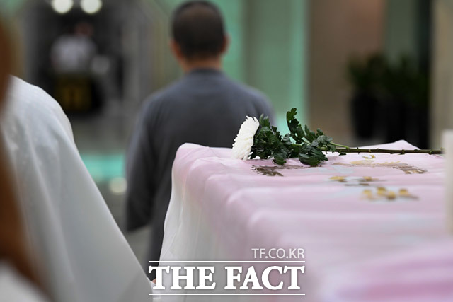 '떠나는 길, 국화 한 송이'