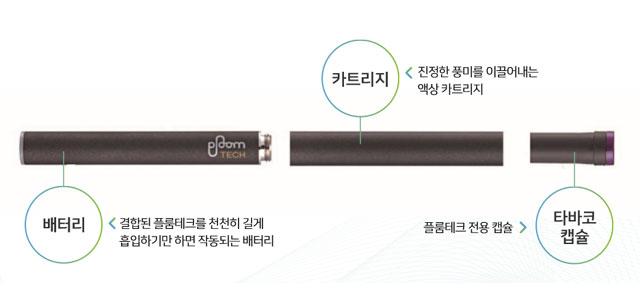 플룸테크는 카트리지에 있는 액상이 기화해 증기가 발생하면, 증기가 담뱃잎에 있는 캡슐을 통과하면서 맛과 향을 전하는 방식이다. /JTI코리아 제공