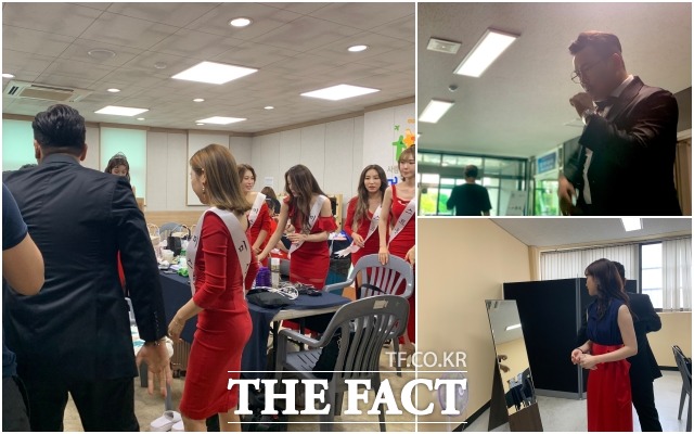 무대에 오르기 전 MC딩동의 모습. /문수연 기자