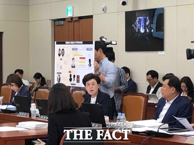 이날 최연혜 한국당 의원은 한 후보자에게 변상욱 YTN 앵커 논란을 언급하며 방송대상 공로상 수상을 놓고 "잘못됐다는 의견을 내달라"고 요구하기도 했다. /문혜현 기자