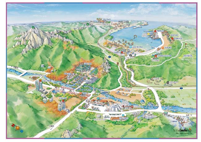 최근 외신에 따르면 북한과 중국의 항공 노선이 증가했고, 중국 CCTV에서는 북한 관광지를 홍보하고 있는 상황이다. 사진은 통일부가 제공한 금강산 관광 시설 현황도. /통일부 제공