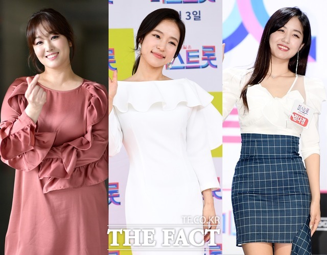 왼쪽부터 '미스트롯' 2~4위에 오른 정미애 홍자 정다경/ 더팩트 DB