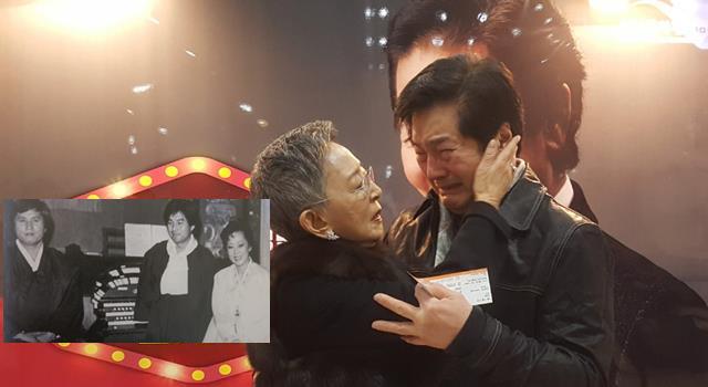 한지일은 한때 한소룡이란 예명으로 활동했으며, 당대 최고 스타배우 김(지)미 신성(일)의 이름 한글자씩을 떼어 '한지일'로 개명했다. 작은 사진은 영화 '길소뜸'에 출연했을 당시 임권택 감독, 김지미. /한지일 제공, 더팩트 DB