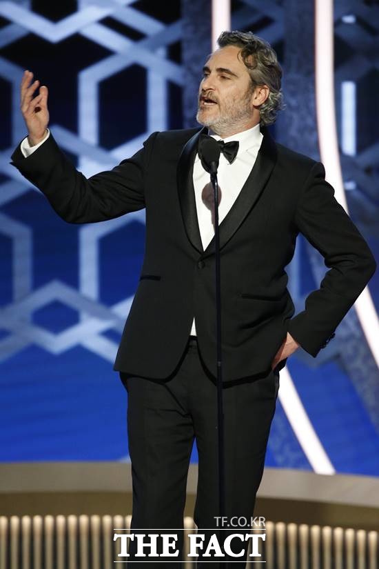 '조커'의 호아킨 피닉스가 제92회 아카데미 시상식 남우주연상을 받았다. /로스앤젤레스(미국)=AP.뉴시스
