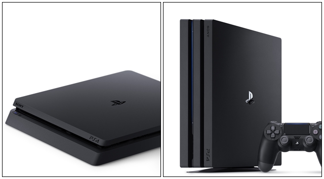 '플레이스테이션5' 직전 모델인 '플레이스테이션4' 슬림(왼쪽)과 프로 모습 /SIEK 제공