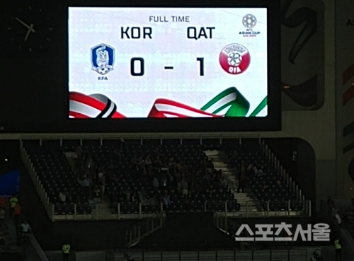 한국이 25일 카타르에 0-1로 패했다. 아부다비 | 도영인기자