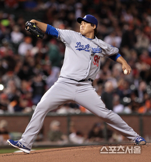 류현진 샌프란시스코전 경기. 14승 달성. 제공|스포츠서울DB2013-09-28