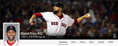 보스턴 데이비드 프라이스 | MLB.com 캡처