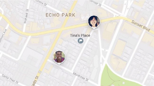 구글맵을 통해 친구의 위치를 실시간으로 확인할 수 있는 ‘위치공유’ 서비스 화면.  출처 | 구글