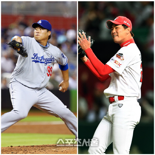 류현진(왼쪽)과 김광현. 박진업기자 upandup@sportsseoul.com