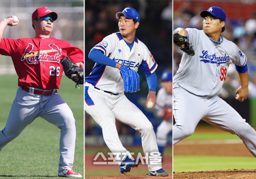 왼쪽부터 오승환,김광현,류현진. 스포츠서울DB