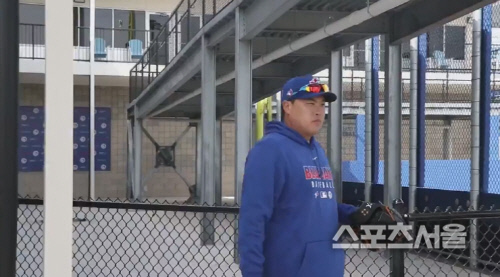 류현진이 미국 플로리다 TD볼파크에서 일찌감치 적응 훈련에 돌입했다. 캡처 | 토론토 트위터