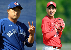 토론토 블루제이스 류현진과 세인트루이스 카디널스 김광현. 더니든(미 플로리다주) 최승섭기자 | thunder@sportsseoul.com