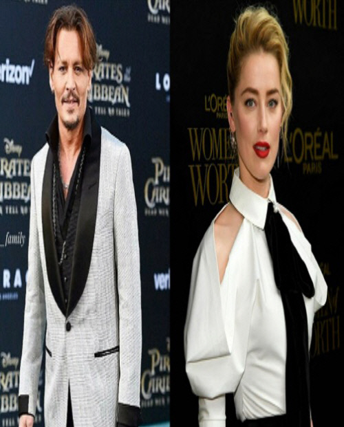 조니 뎁(왼쪽)과 엠버 허드. 출처|조니뎁·엠버허드 개인 SNS