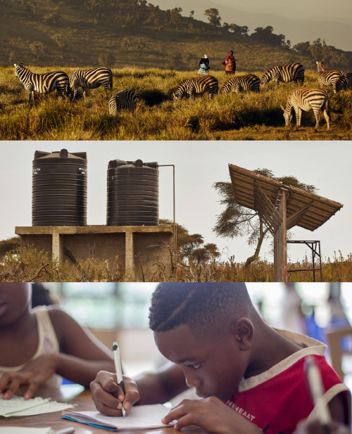 농구선수 말콤 브로그던이 아프리카 현지 방문 시 촬영한 모습. 출처|브로그던 패밀리 재단