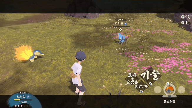 야생 포켓몬의 체력을 깎아서 지치게 만든 다음 몬스터볼을 던져 잡는 구조는 똑같다. 다만 이번작에선 전투에 들어가지 않고 필드에서 바로 몬스터볼을 던져 잡을 수도 있다.