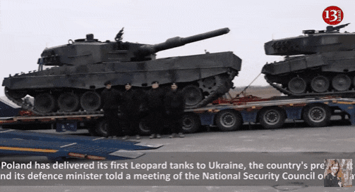 2023년 2월 폴란드가 우크라이나에 인도한 레오파드2 전차의 모습