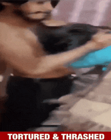 지난 21일 인도 그레이터 노이다에 거주하는 피해 여성이 남편과 시어머니로부터 폭행당하는 모습. 당시 현장에 있던 피해 여성의 가족이 촬영한 것으로 추정된다