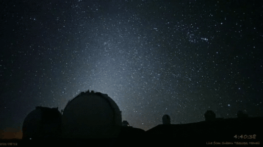 하와이 마우나케아에 있는 수바루망원경이 포착한 2021년 페르세우스 유성우(매년 8월 볼 수 있는 별똥별). [사진=마우나케아 수바루망원경]