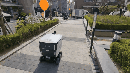 배달하는 배민 '딜리'의 모습. 영상ㅣ인더뉴스