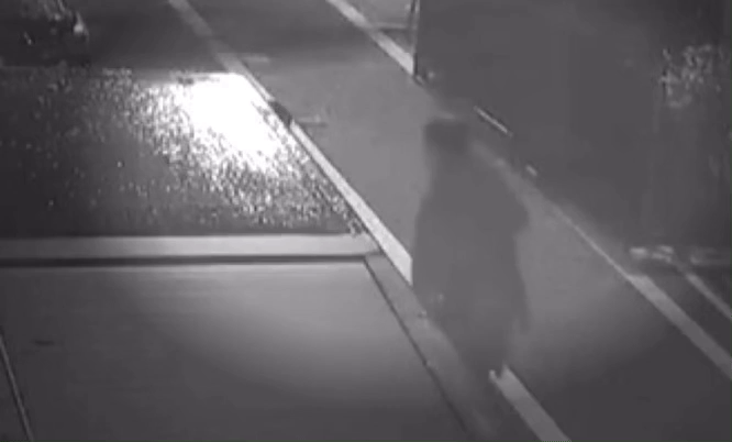 15일 오전 2시께 A씨가 서울 강남구 논현동의 한 길거리에 주차된 테슬라 전기 픽업트럭인 '사이버트럭'을 발로 차 파손시키고 있다./영상=JTBC '사건반장'