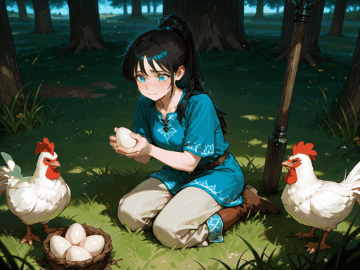 ▲ 소녀가 아니고 닭이!