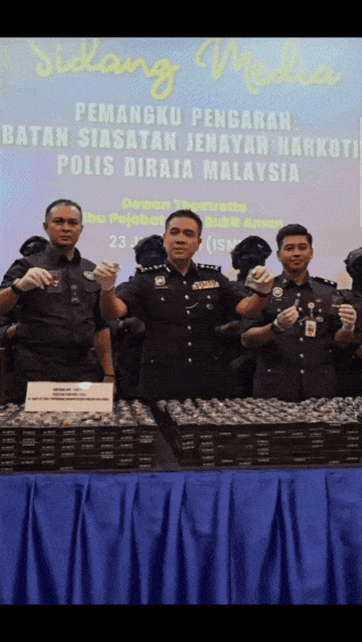 말레이시아 현지 수사당국의 사건 브리핑 장면. [영상=국가정보원]