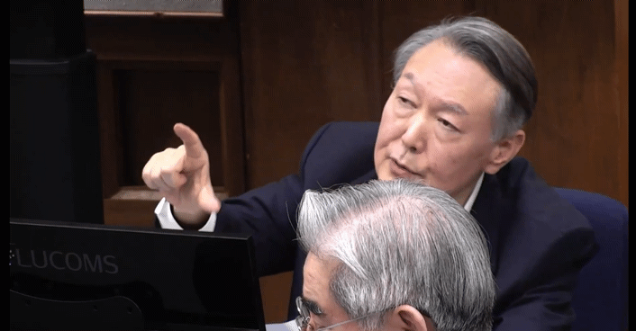 지난 13일 내란 우두머리 혐의 결심 공판에 출석한 윤석열 전 대통령의 모습. 서울중앙지법 제공