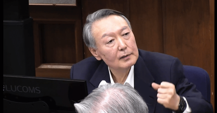 지난 13일 내란 우두머리 혐의 결심 공판에 출석한 윤석열 전 대통령의 모습. 서울중앙지법 제공