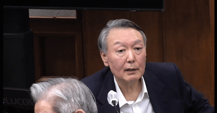 지난 13일 내란 우두머리 혐의 결심 공판에 출석한 윤석열 전 대통령의 모습. 서울중앙지법 제공