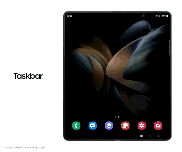 삼성전자 갤럭시Z 폴드4의 태스크바 (삼성전자 제공)