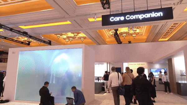 삼성전자가 라스베이거스 윈 호텔에 구축한 업계 최대 규모의 CES 전시관 내부 모습. 삼성전자 제공