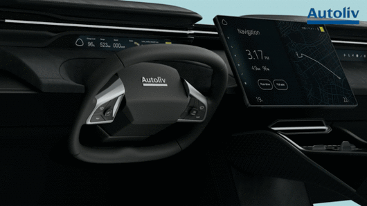 스티어링휠이 차 안에 들어가는 모습. 오토리브 제공