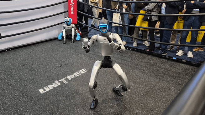 유니트리 로보틱스 'G1'이 춤추고 있다.